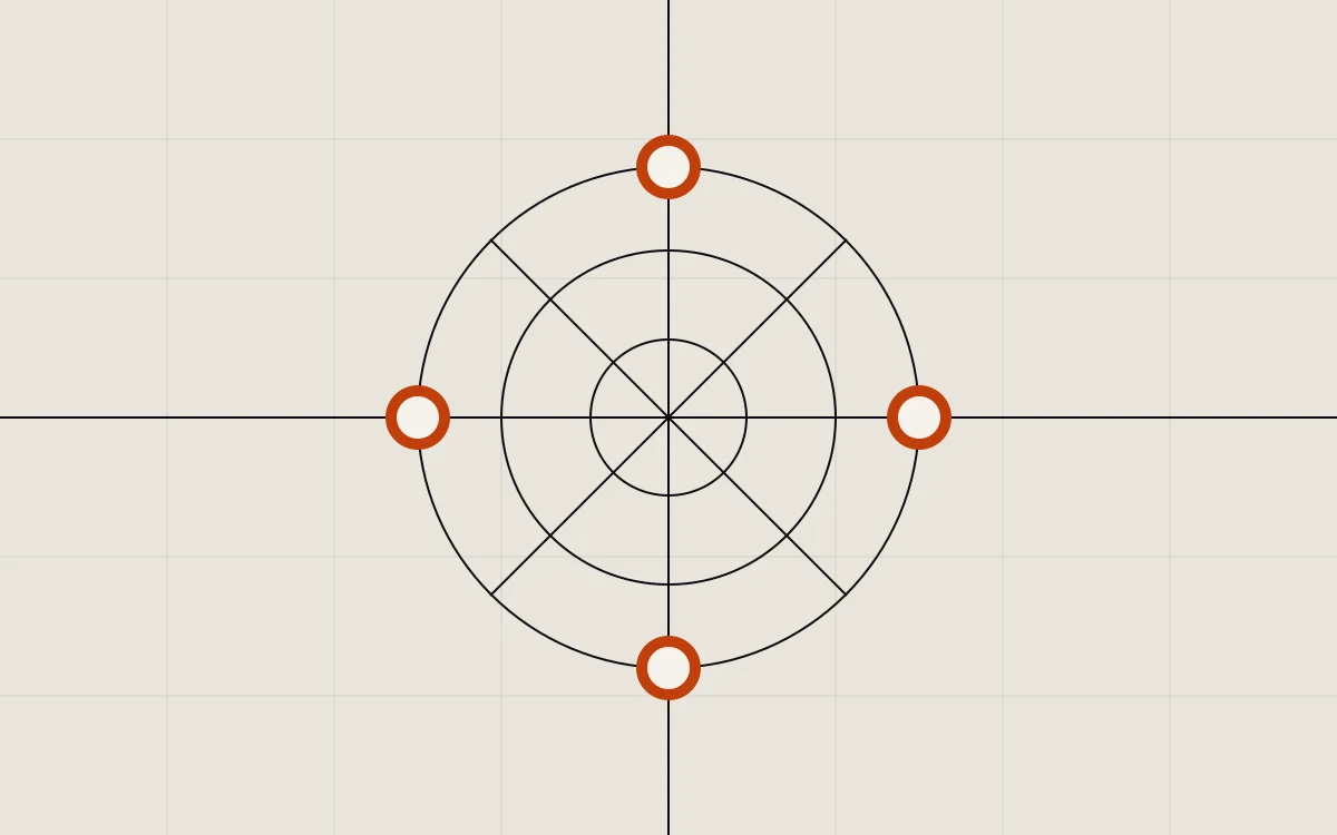 Abstract illustration of movement axes and connected joints